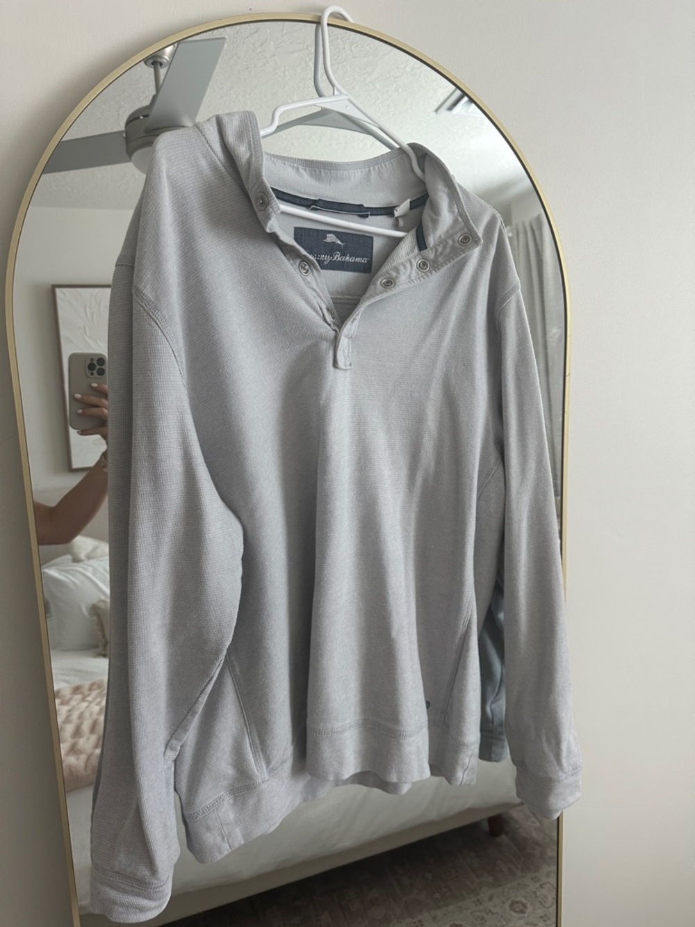 Tommy Bahama Light Gray Pullover Henley